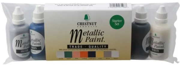 Chestnut Acrylic Paint Metallic Colours Starter Set