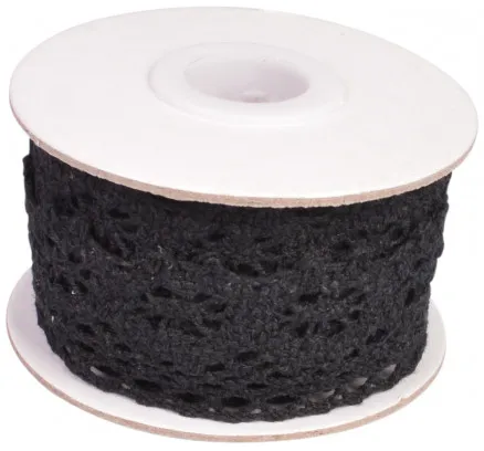 Infinity Hearts Lace/Lace Ribbon Black 26mm 2.5m