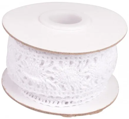 Infinity Hearts Lace/Lace Ribbon White 25mm 2.5m