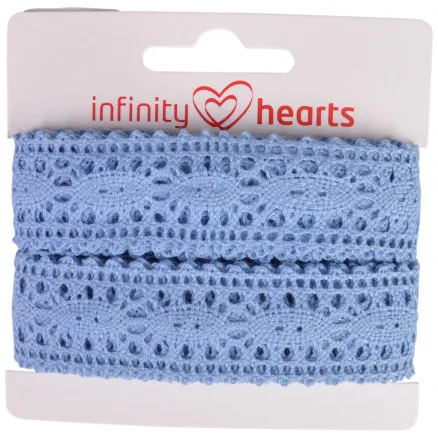 Infinity Hearts Lace Ribbon Polyester 25mm 05 Blue - 5m