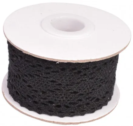 Infinity Hearts Lace/Lace Ribbon Black 42mm 2.5m