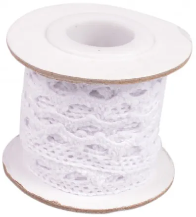 Infinity Hearts Lace/Lace Ribbon White 12mm 2.5m