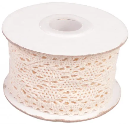 Infinity Hearts Lace/Lace Ribbon Beige 42mm 2.5m