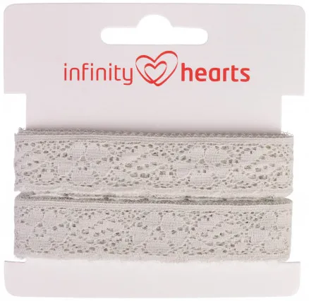 Infinity Hearts Lace Ribbon Polyamide 20mm 72 Grey - 5m