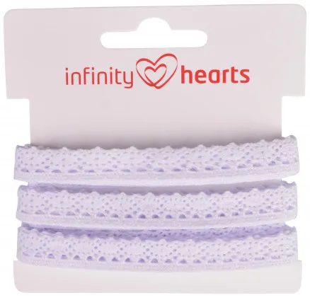 Infinity Hearts Lace Ribbon Polyester 11mm 01 White - 5m