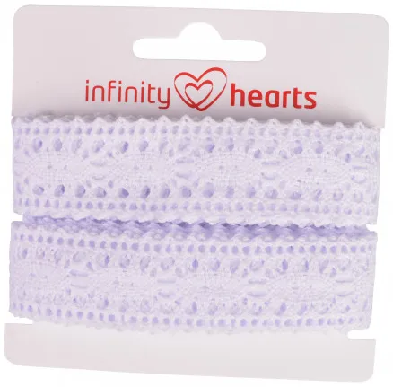 Infinity Hearts Lace Ribbon Polyester 25mm 01 White - 5m