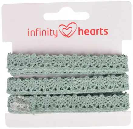 Infinity Hearts Lace Ribbon Polyester 11mm 06 Grey - 5m