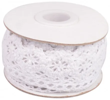 Infinity Hearts Lace/Lace Ribbon White 26mm 2.5m