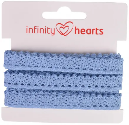 Infinity Hearts Lace Ribbon Polyester 11mm 05 Blue - 5m