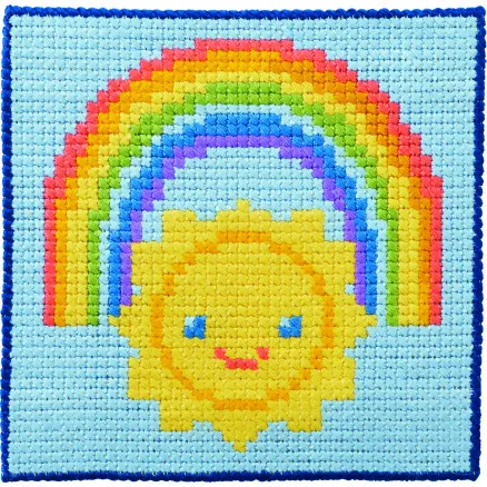 Permin Embroidery Kit Children's Canvas Sun 25x25cm