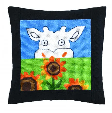 Permin Embroidery Kit Cushion Cow 14x14cm