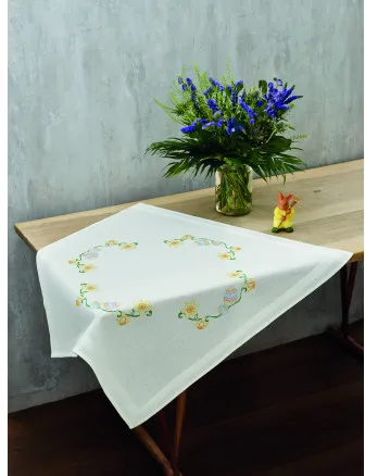 Permin Embroidery Kit Daffodils & Eggs 80x80cm