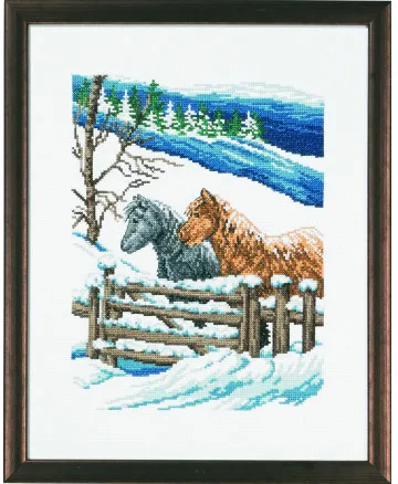 Permin Embroidery Kit Picture Winter Fold 29x37cm