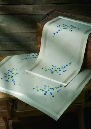 Permin Embroidery Kit Printed Tablecloth with Woven Edge 80x80cm