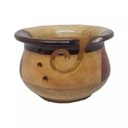 Scheepjes Yarn Bowl Lacquered Multiwood with Curved Edge Ø15