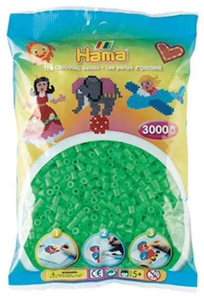HAMA Midi Beads 3000 pcs Fluorescent Green - 0142