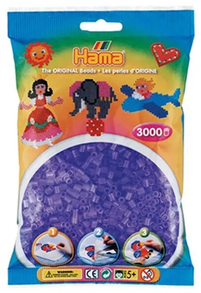 HAMA Midi Beads 3000 pcs Transparent Purple - 0174