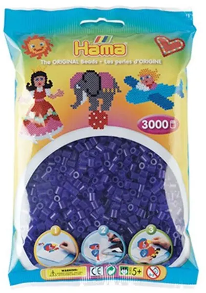 HAMA Midi Beads 3000 pcs Transparent Purple - 0124