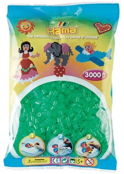 HAMA Midi Beads 3000 pcs Transparent Green - 0116