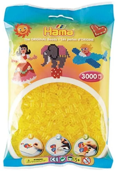 HAMA Midi Beads 3000 pcs Transparent Yellow - 0114
