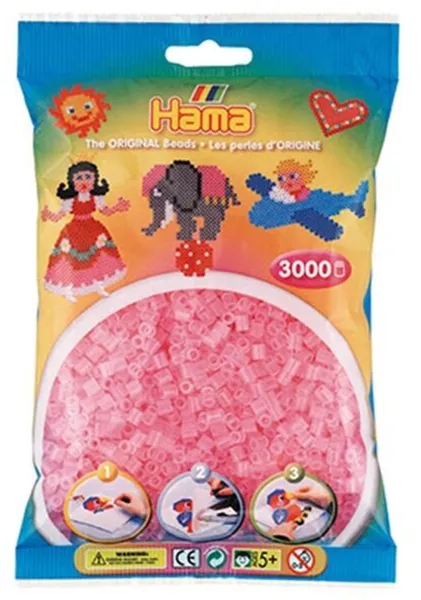 HAMA Midi Beads 3000 pcs Transparent Pink - 0172