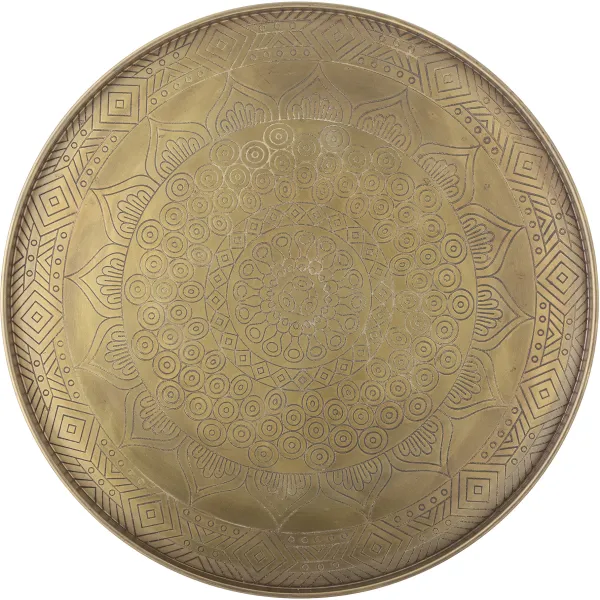 BLOOMINGVILLE Conan Tray, Gold, Metal, D40xH2 cm